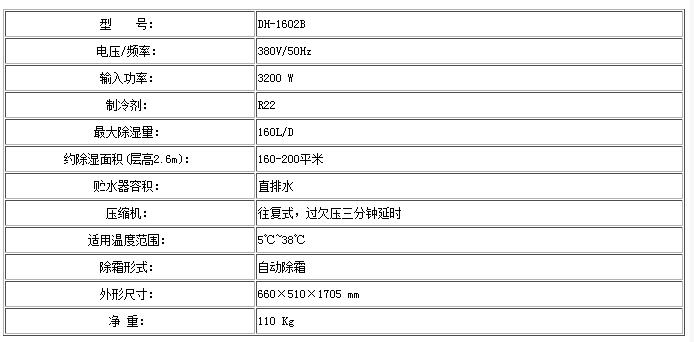DH-1602B技术参数